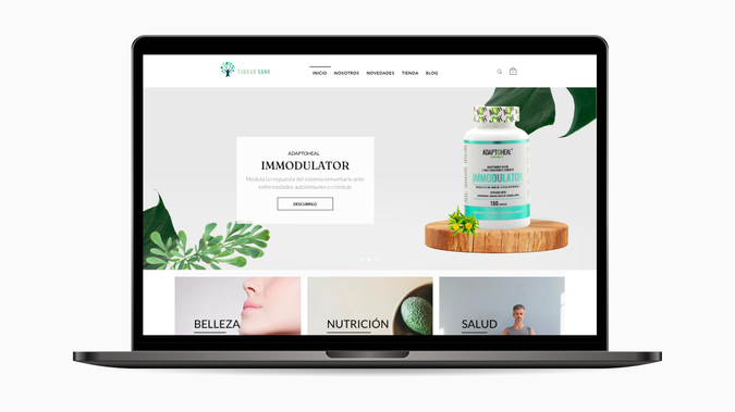 Vibrar Sano: Tienda online de productos de salud de Argentina.
Completo diseño y configuración de su ecommerce en Wix.