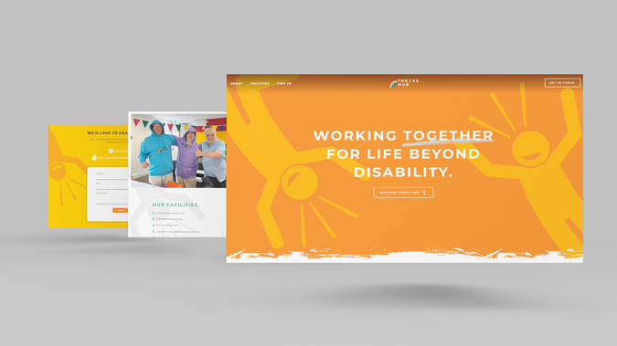 Thrive Hub Haverhill: Working with charities is something we pride ourselves on here at Dimension Creative. Thrive Hub Haverhill is no exception!

As well as crafting their entire brand identity, our team designed and built a bespoke website that's full of colour and fun whilst still projecting a professional image. 