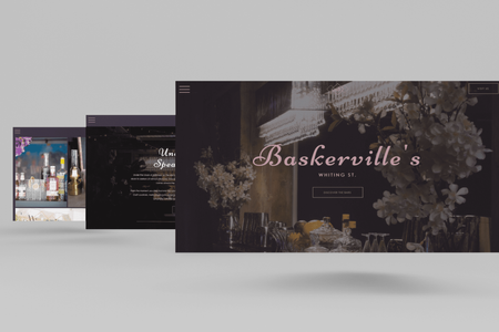 Baskerville's: A true hidden-gem in the heart of Bury St. Edmunds, Baskerville's offers both its Underground Bar experience as well as the Gin Lounge. 

In need of a complete revamp, our team at Dimension Creative worked with owner Maxima to create a user-centric and future-proofed site that's really rather beautiful. 