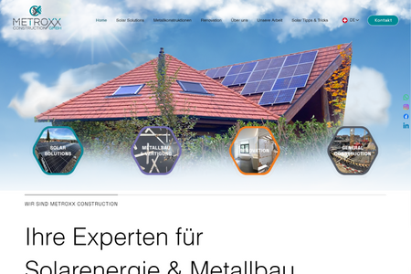 Metroxx Construction: Metroxx Construction GmbH work in the field of Metal and General Constructions, as well as the Renovation. In last few years they have done enormous number of Projects in the Solar sector.

We have taken the whole case, because their visual appearance, website and online presence was really not convenient. Starting from redoing the whole Visual Identity of the brand, following with the completely new cutting-edge website, creating many ADS campaigns and creating new customers, all in the nice pipeline.