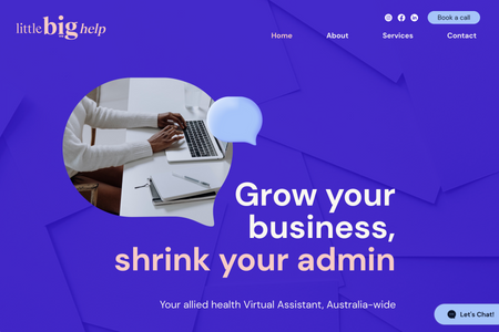 Little Big Help VA: Little Big Help VA is a brand new virtual assistance service for allied health professionals and More Than Your Brand worked closely with the LBH team to create custom branding and a new website to help launch this business! 