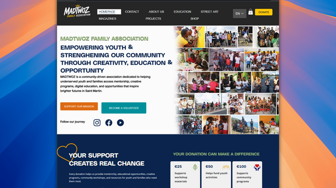 MadTwoz: Website for a NGO in Guadalupe