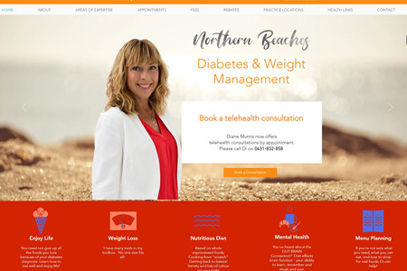 Diabetes Weight Management: This local Dietitian required a bright, attractive site that would impress both future customers and search engines alike.