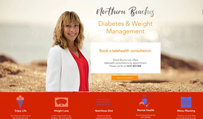 Diabetes Weight Management: This local Dietitian required a bright, attractive site that would impress both future customers and search engines alike.