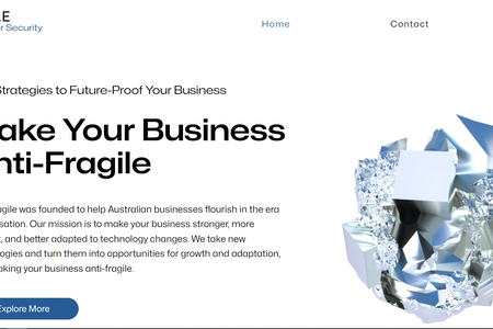 Anti-Fragile: A cyber security website with clean design and typography