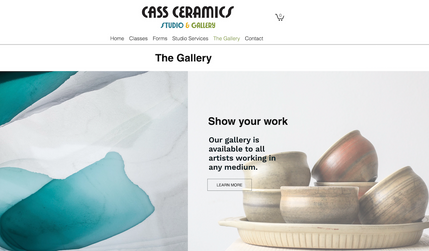 Cass Ceramics Studio and Gallery: Ceramics Studio and Gallery. Site includes class listings, a store and Wix events.