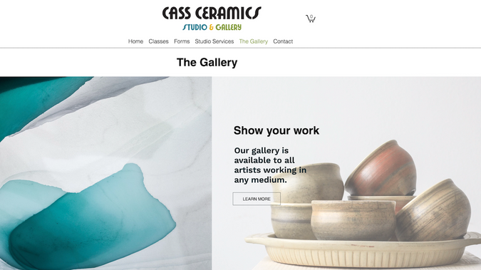 Cass Ceramics Studio and Gallery: Ceramics Studio and Gallery. Site includes class listings, a store and Wix events.
