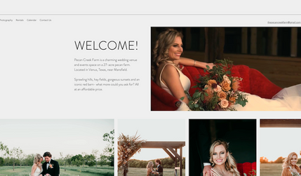 The Pecan Creek Farm: Wedding and Event Venue. The owners had already designed the project. I was hired to help them add some apps and finish the design.