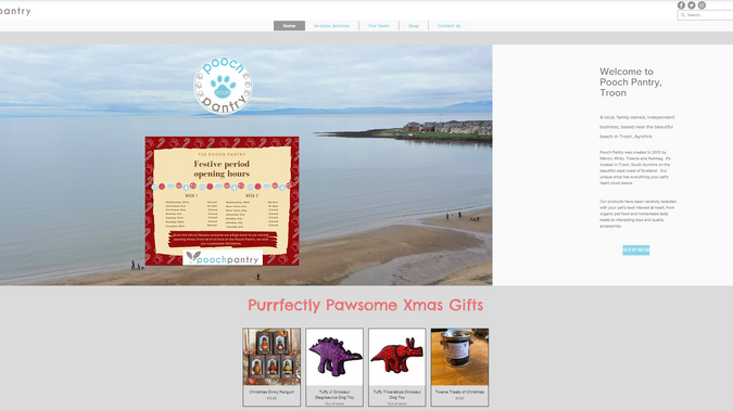 poochpantry: An online store for a brick and mortar doggy accessories store based in Troon, South Ayrshire.