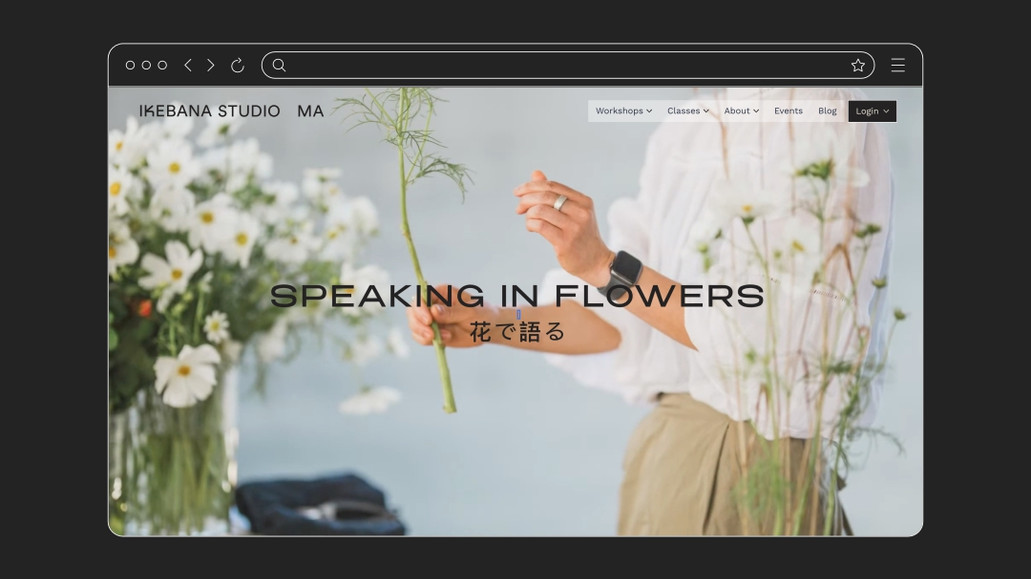 Ikebana Studio Ma: Branding and custom website development for ikebana studio in Melbourne, Australia. 

Ma is one of the principles of Ikebana — a beautiful concept of the meaningful pause, the intentional space in between. And that’s how you truly “speak” with flowers. From this idea, the brand promise “Speaking in Flowers” was born.

I carried this concept into both the visual identity and the website — you can feel it in the calm rhythm of the layouts, the breathing space around elements, and the quiet moments that guide the viewer through the experience.

To honour the roots, I also wove in touches of Japanese typography within the headings.