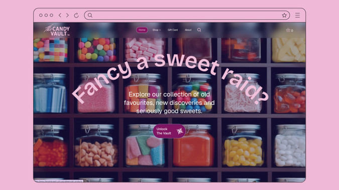 The Candy Vault | Australia: Branding and Online shop for a candy shop. 
Fun unique scroll experience