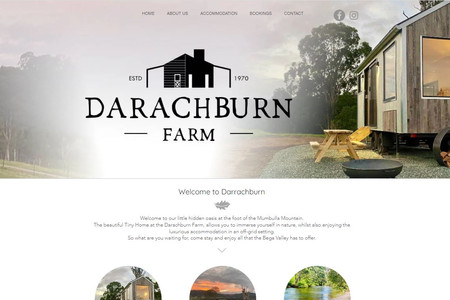 Darachburn Farm: I created a custom logo and website from scratch for Tiny Home Accommodation Farmstay. The website includes an accommodation booking system.