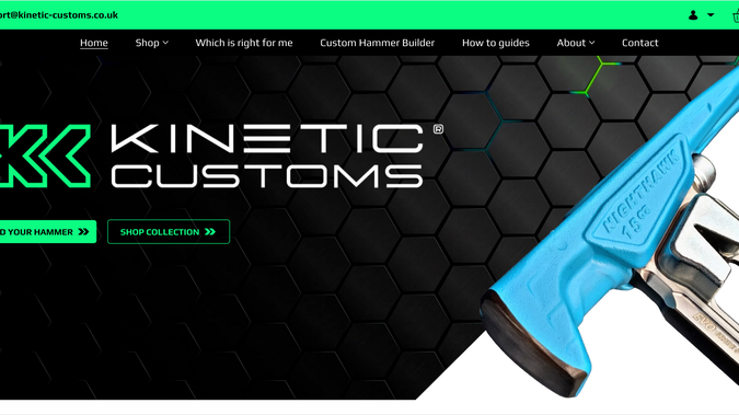 Kinetic Customs : Custom Product Configurator - Kinetic Customs

Kinetic Customs needed more than a standard product page. They needed a fully custom configurator that let customers build their own hammer from individual components, with accurate stock visibility and correct VAT display across different countries.

We designed and built the entire feature from scratch within Wix Editor, no third-party plugins, no workarounds. The build includes a component-level stock management system and dynamic pricing logic that adjusts VAT based on the customer's location.

The result is a clean, intuitive builder that handles real commercial complexity while feeling simple to use.

Platform: Wix Editor
Services: UX Design, Custom Development, Stock Management, International Tax Logic