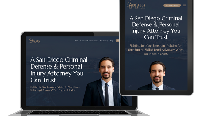 Angelo Reyes Law: Advanced Wix Studio Website with brand implementation for this San Diego attorney.