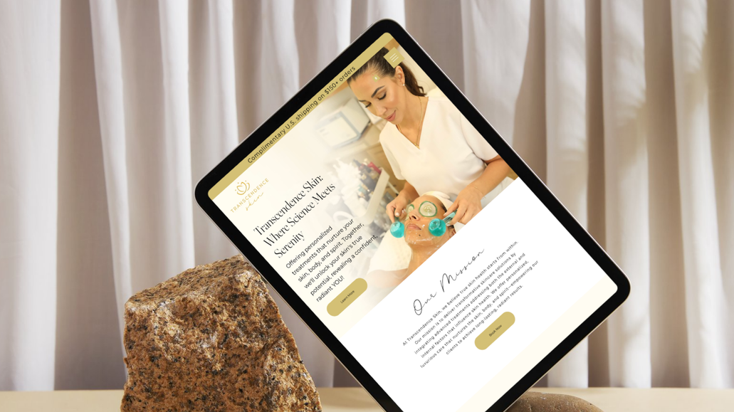 Transcendence Skin: Brand implementation and website design