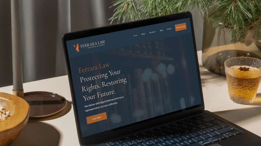 Ferrara Law: Brand implementation and website design for Attorney