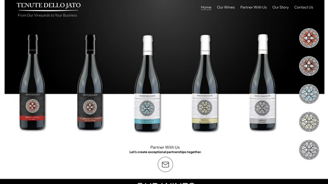 Tenute Dello Jato: Designed and developed a custom luxury website for an Italian winery, combining elegant visual storytelling with a modern, responsive user experience. The project included custom UI/UX design, mobile optimization, SEO implementation, accessibility best practices, and performance optimization. I created a premium digital experience that reflects the brand's heritage while making it easy for customers to explore wines, learn the winery's story, and connect with the business.
Services Provided:
• Custom Website Design (Wix Studio)