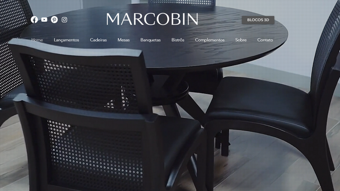 Marcobin: Marcobin é uma indústria moveleira, uma das mais importantes do País, com design próprio e moderno seus clientes são as principais redes hoteleiras do Brasil.

Além do desenvolvimento do site montamos uma estratégia de Google Ads e Meta Ads, para captação de novos parceiros e clientes através do tráfego pago.