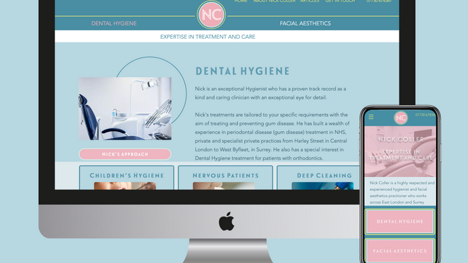 Dentistry & Aesthetics CMS Site: Full branding and web design delivered for client.  A simple CMS was created to allow the client to manage the multiple areas of content that had to be kept up-to-date easily.