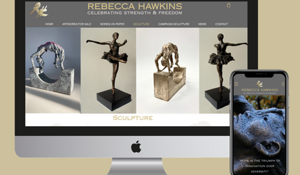 eCommerce | Artist & Sculptor: Working closely with the client to establish how to present the various themes in her artwork. The site has received many compliments since it was launched in telling the stories behind her artwork, and giving clients the opportunity to now buy or commission pieces online.
