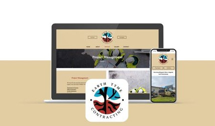 Earth Tyme Contracting: Tim approached us in need of a new website and logo for his building/contracting business. We were sure to understand the company background and history and used these elements in designing the logo and site colours. He was very happy with the site and felt it fitted right in with the company identity. 