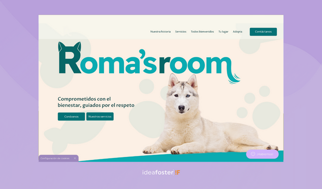 Roma's Room: We crafted the branding and landing page for Roma's Room to reflect inclusivity and warmth. Our focus was on embracing all furry companions and creating a safe space for animal enthusiasts. To enhance this welcoming environment, we employed a soothing color palette and friendly typography that invites users to explore and engage. Additionally, intuitive navigation and user-friendly design elements ensure that information is easily accessible, making it simple for visitors to find the services they need and connect with the community.
