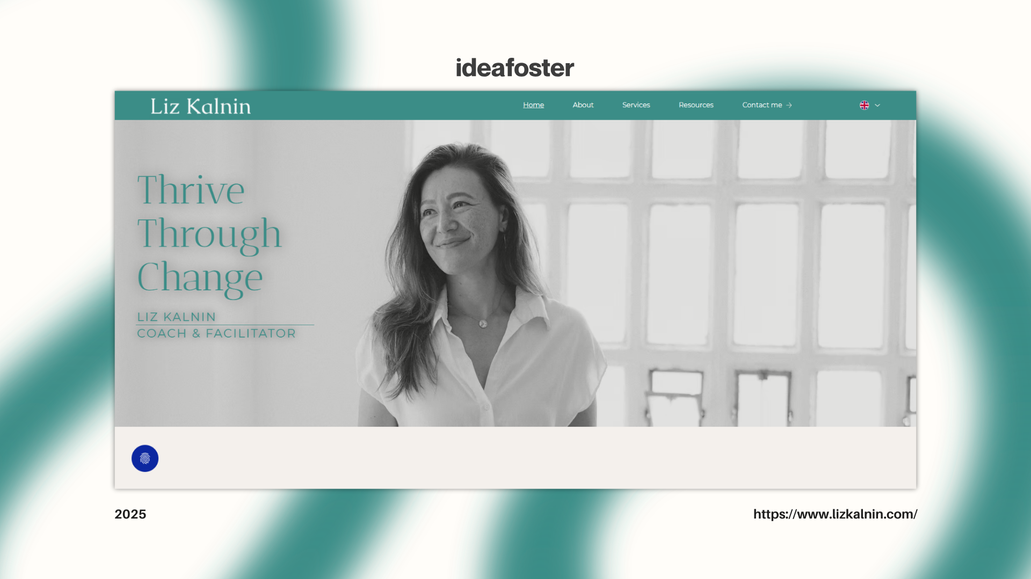 Liz Kalnin: We designed Liz Kalnin’s site to convey clarity, professionalism, and warmth. Without a logo, we used color, texture, and shape to create a simple, elegant design that reflects her coaching ethos and supports her voice across all sections.