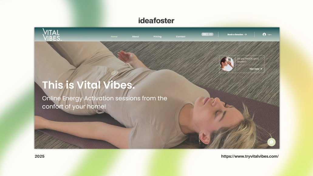 Vital Vibes: We designed and developed the website and social media presence for Vital Vibes with a clear focus on emotional connection, clarity, and conversion. The visual identity and digital experience were crafted to convey calm, trust, and accessibility, making the concept of musical healing approachable for both experienced and first-time users.