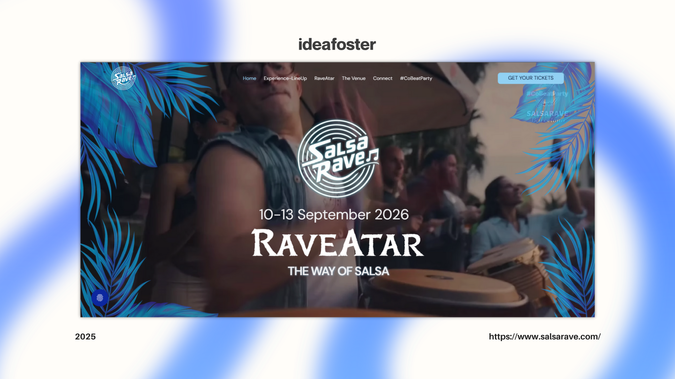 SalsaRave: We designed the SalsaRave experience, a unique event that transforms Santa Susanna into the world capital of salsa. More than 40 DJs and dancers from 45 countries come together for four days to celebrate music, dance and community. From event design to production and the corporate website, we created a vibrant experience that beats to the rhythm of salsa.