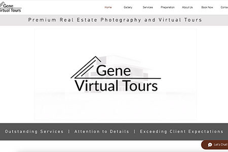 GeneVirtualTours: EditorX redesign - high end photographer and real estate services.
