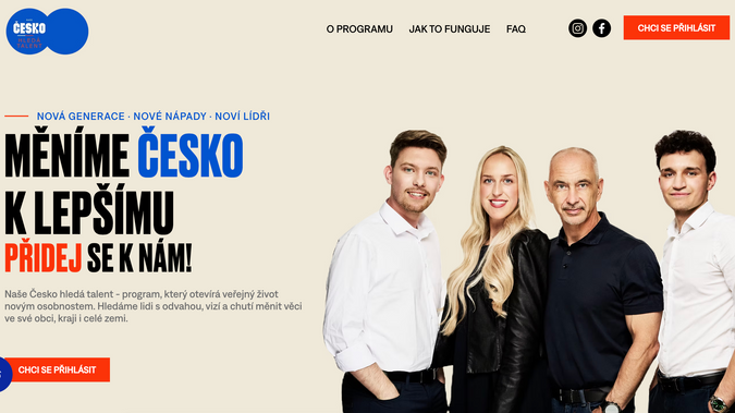 Naše Česko hledá talent: Tvorba nového webu se zapracováním CMS a složitějších propojení interaktivního dotazníku.