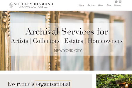 Shelley Diamond Archival Solutions: A website redesign for archival services business operated by a professional Archivist based in New York City.