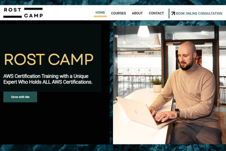 Rost Camp: A mentor from Amsterdam, holder of all AWS Certificates, approached us with the task of a complete website redesign. A new website was created with online services, online booking, payment connection and ZOOM for video conferences. Full SEO setup and connection to Google Search Console were also completed.
