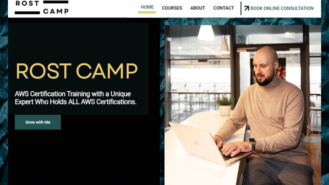 Rost Camp: A mentor from Amsterdam, holder of all AWS Certificates, approached us with the task of a complete website redesign. A new website was created with online services, online booking, payment connection and ZOOM for video conferences. Full SEO setup and connection to Google Search Console were also completed.