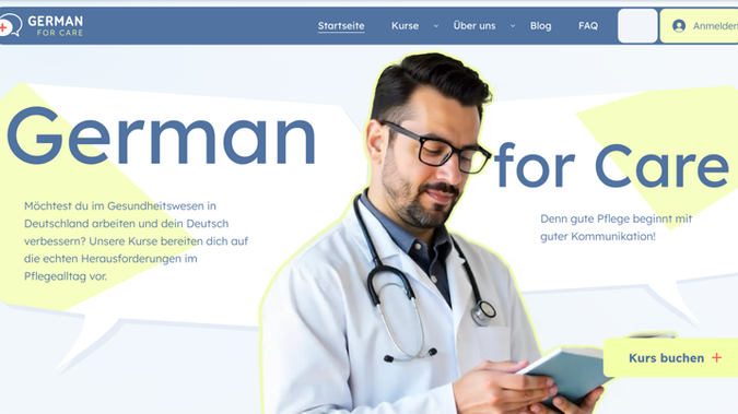 German For Care: German4Care is a bilingual web platform designed for international healthcare professionals learning German. Built from the ground up with a clear focus on structure and usability, the site combines on-demand video lessons, live group courses, and a fully integrated booking system. Developed in Wix Studio, the project features a custom logo, consistent branding, and a responsive design adapted for all devices. This project demonstrates our ability to turn early-stage ideas into fully functional, scalable digital solutions—tailored to a niche audience with precision and care. 