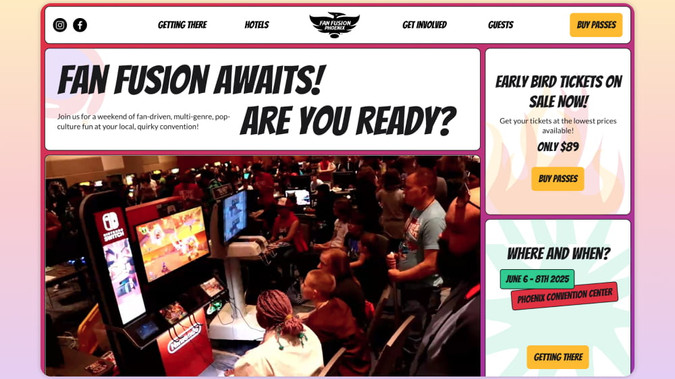 Phoenix Fan Fusion: Web Design, Brand Expression, Content Strategy, Development