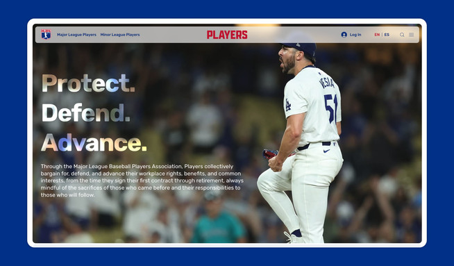 Major League Baseball Players Union: Web Design. Content Strategy. UX. Web Development.