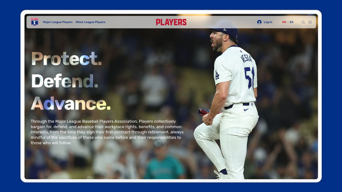 Major League Baseball Players Union: Web Design. Content Strategy. UX. Web Development.