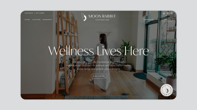 Moon Rabbit: UI, UX, Development + Copywriting for boutique wellness brand