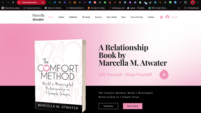 Marcella Atwater: Book store and consultation for authors, I redesigned the homepage better, and I also made more pages, I added all the products and I did every necessary setup till the website was ready to be launched