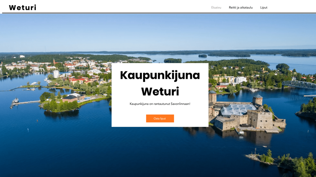 Kaupunkijuna Weturi: Citytrain website that focuses on simplicity! The website shows all info as quickly and easy as possible. 
We also created all backwork if the client wants to start accepting payments later. 