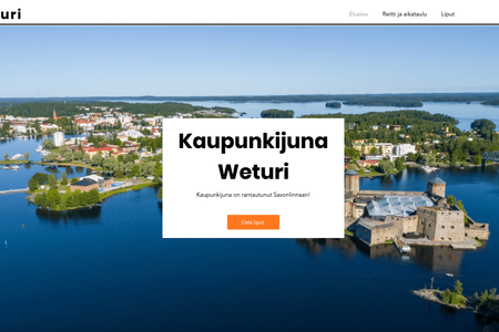 Kaupunkijuna Weturi: Citytrain website that focuses on simplicity! The website shows all info as quickly and easy as possible. 
We also created all backwork if the client wants to start accepting payments later. 