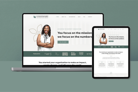 Visionary Accounting Group: Purpose: To refresh the company to have a more soft, neutral brand prior to building a new website to provide information on available services and company information. The purpose of the website is to connect nonprofit organizations with the resources best suited for their needs, as well as information on the accounting processes to ease general concerns related to nonprofit organizations.