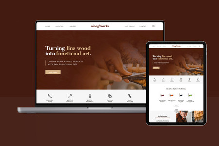 WoogWorks: Purpose: To launch a clean website that showcases the owner's personality to highlight specific product lines and allow clients to purchase directly through the website or schedule a call to purchase custom products.