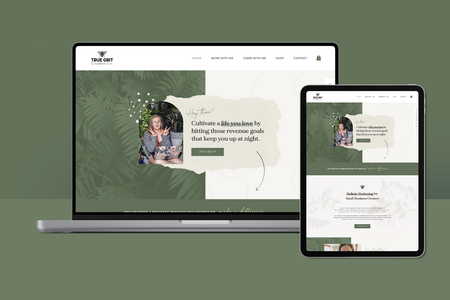 True Grit Creative Co: Purpose: To launch a website that captures the personality of the founder to connect with their audience on a personal level, while also providing detailed information about each service package to generate more qualified leads.