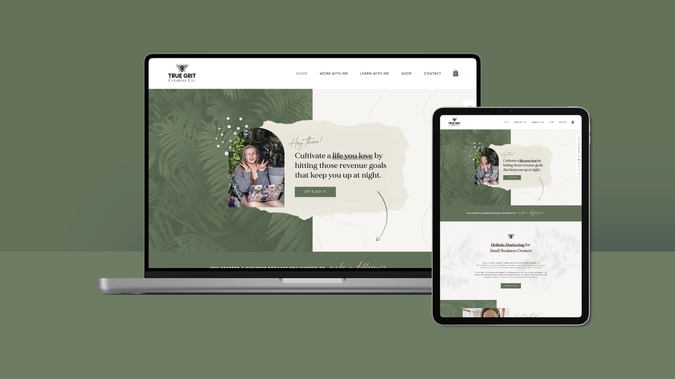True Grit Creative Co: Purpose: To launch a website that captures the personality of the founder to connect with their audience on a personal level, while also providing detailed information about each service package to generate more qualified leads.