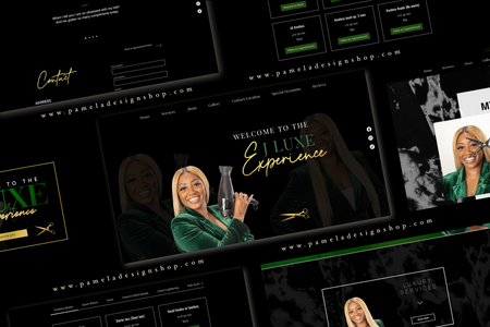 TheJLuxeExperience: Luxury hairdresser. She wanted to make sure the website would have a lot of black, emerald green and gold. A proper luxury theme, interactive website and allow people to directly use Wix bookings for all appointments.

Keywords:
Luxury, contrasting, eye-catching.