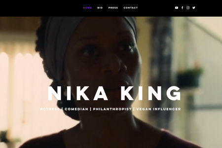 Nika King Actor: We designed a clean and well organized website for one of HBO Euphoria's lead actress' Nika King. This serves as a portfolio of recent work, as well as a hub for other projects. Basic SEO for the site to populate among their target audience in search engines. Basic SEO for the site to populate among their target audience in search engines.