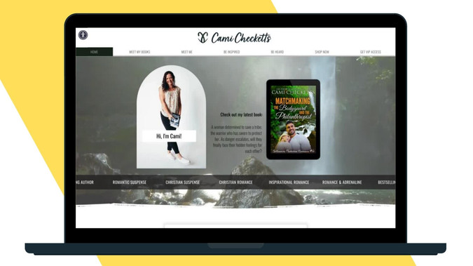 Cami Checketts: Cami Checketts is a prolific author of clean romantic suspense novels. We started from scratch to build her a brand new identity complete with a website that housed all her books with links direct to buy from Amazon (and a few other sites on some books.) She has over 150 books published, so we utilized Dyanmic pages to display everything beautifully.

This website is my most advanced an adaptive site ever created on Wix so far. Take a peak and see all the various hover interactions, animations, the beauty of using datasets and Velo to customize how things display.

The biggest part of this project was making it EASY for the customer to update her site. By utilizing collections, my client is able to go and update a couple lines of her database with each new release and content updates on SEVERAL pages at once. She NEVER has to get into the editor to keep her readers up to date on her books. 