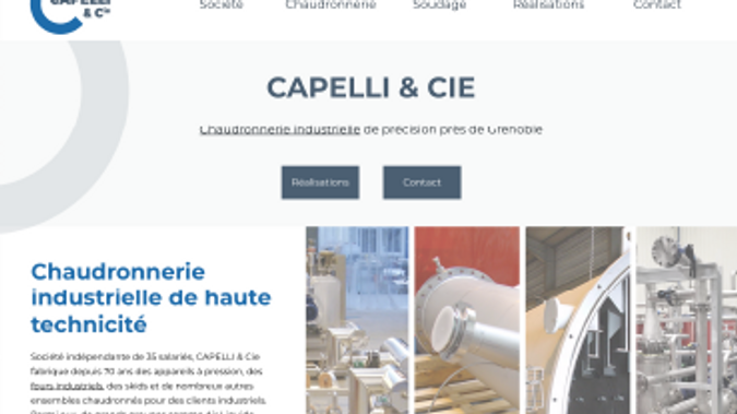 Capelli: Fabricant d’ensembles chaudronnés depuis 75 ans, Capelli avait besoin de moderniser son site internet, créé il y a plusieurs années par les Pages Jaunes. Son besoin : mettre en place une solution plus souple et moins coûteuse. Ses objectifs : mettre en avant la technicité de ses réalisations et rassurer ses futurs clients sur son savoir-faire.